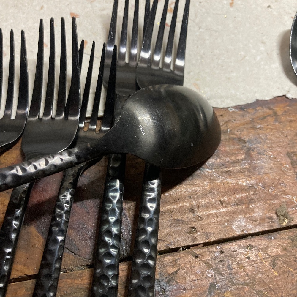 26pc Pierrepont Stainless Flatware Set, Black Accent Floral
